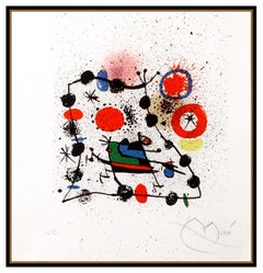 Joan Miro Color Lithograph Hand Signed Abstract Modern Sala Pelaires Palma Art