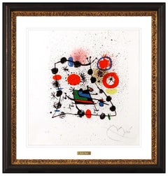 Joan Miro Color Lithograph Hand Signed Abstract Modern Sala Pelaires Palma Art