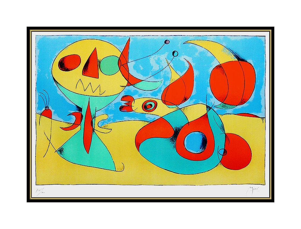 Joan Miro Color Lithograph Hand Signed & Numbered Abstract Animal Art Authentic - Print by Joan Miró