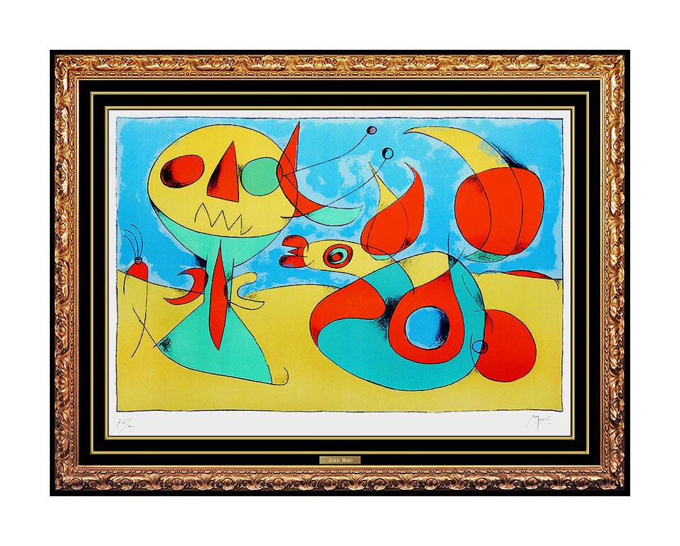 Joan Miró Abstract Print - Joan Miro Color Lithograph Hand Signed & Numbered Abstract Animal Art Authentic