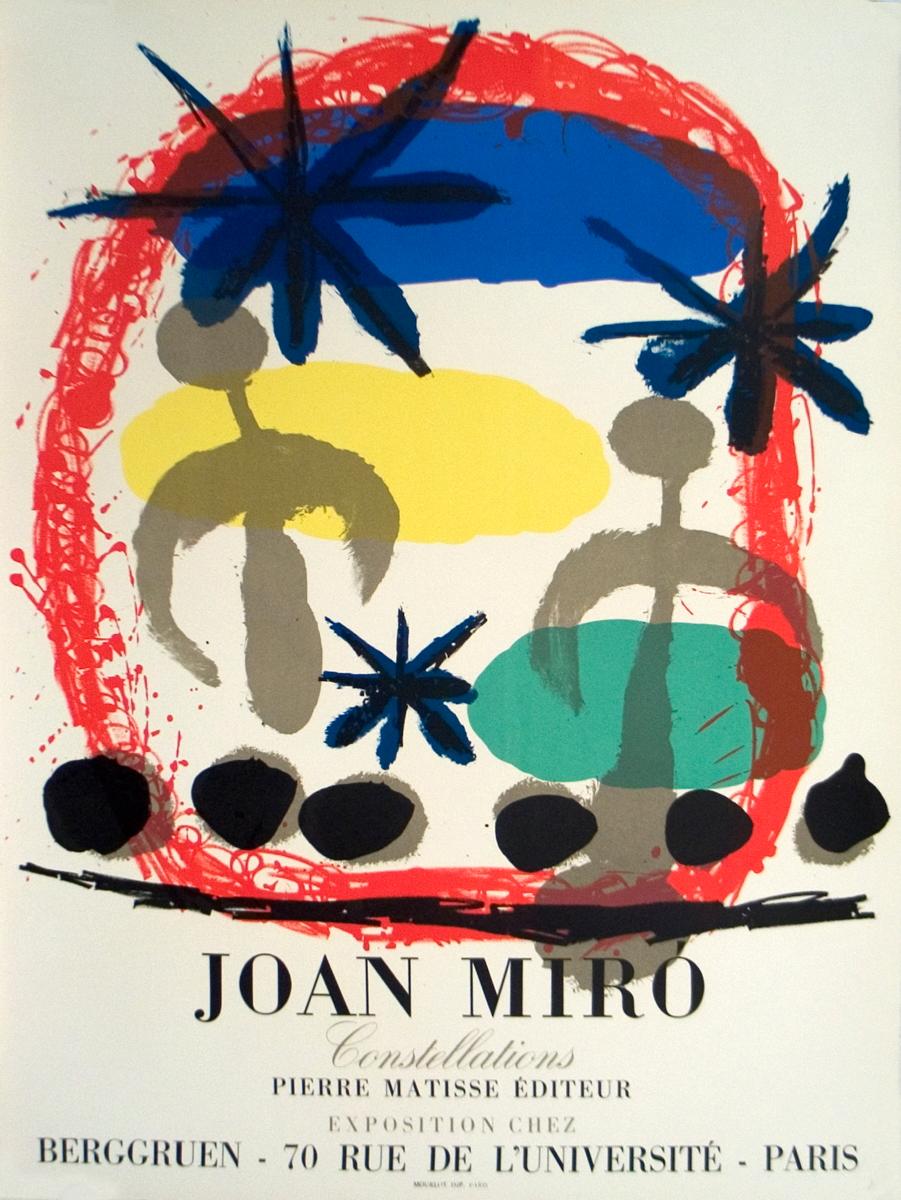 Joan Miro-Constellations-27" x 19.5"-Lithograph-1959-Surrealism-Multicolor - Print by Joan Miró