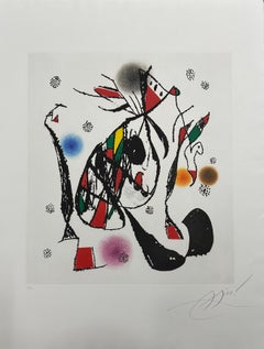 Joan Miró, "Escalade de la butte, " etching and aquatint, hand signed