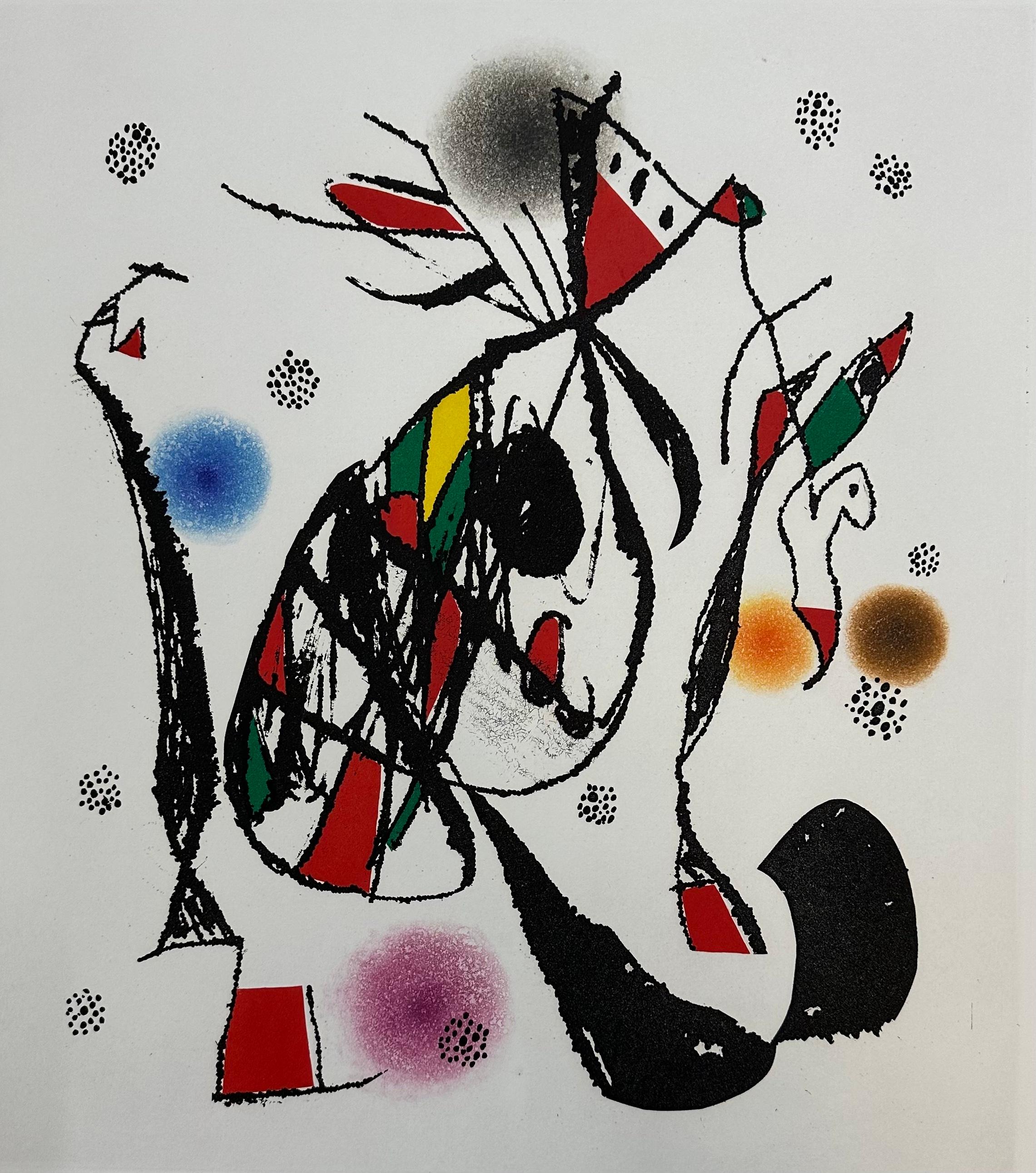 Joan Miro
Escalade de la butte
1976
Original etching and aquatint in colors on BFK Rives paper
Hand signed in pencil and numbered from the edition of 50
Published by Atelier Lacouriére et Frélaut, Paris
Reference: D.932
Image size: 19 x 17