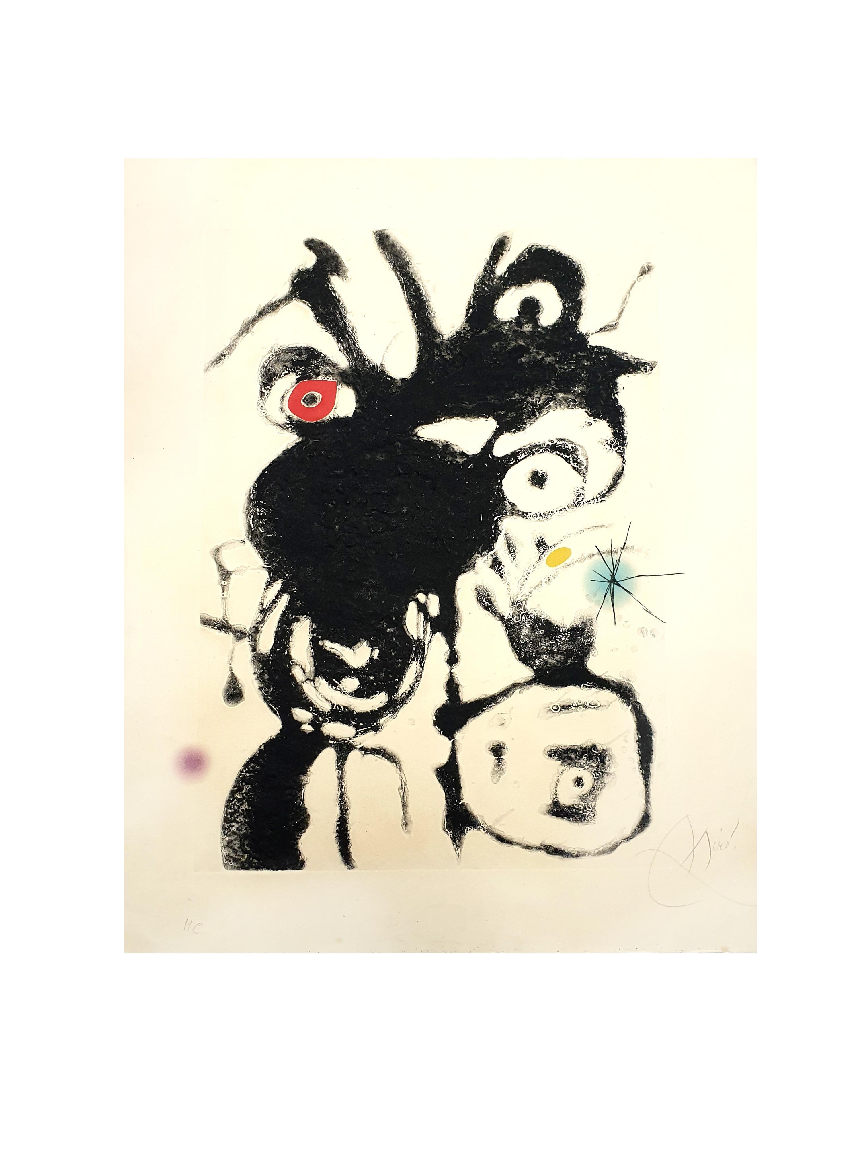 Joan Miro - Teller IV von Espriu - Radierung – Print von Joan Miró