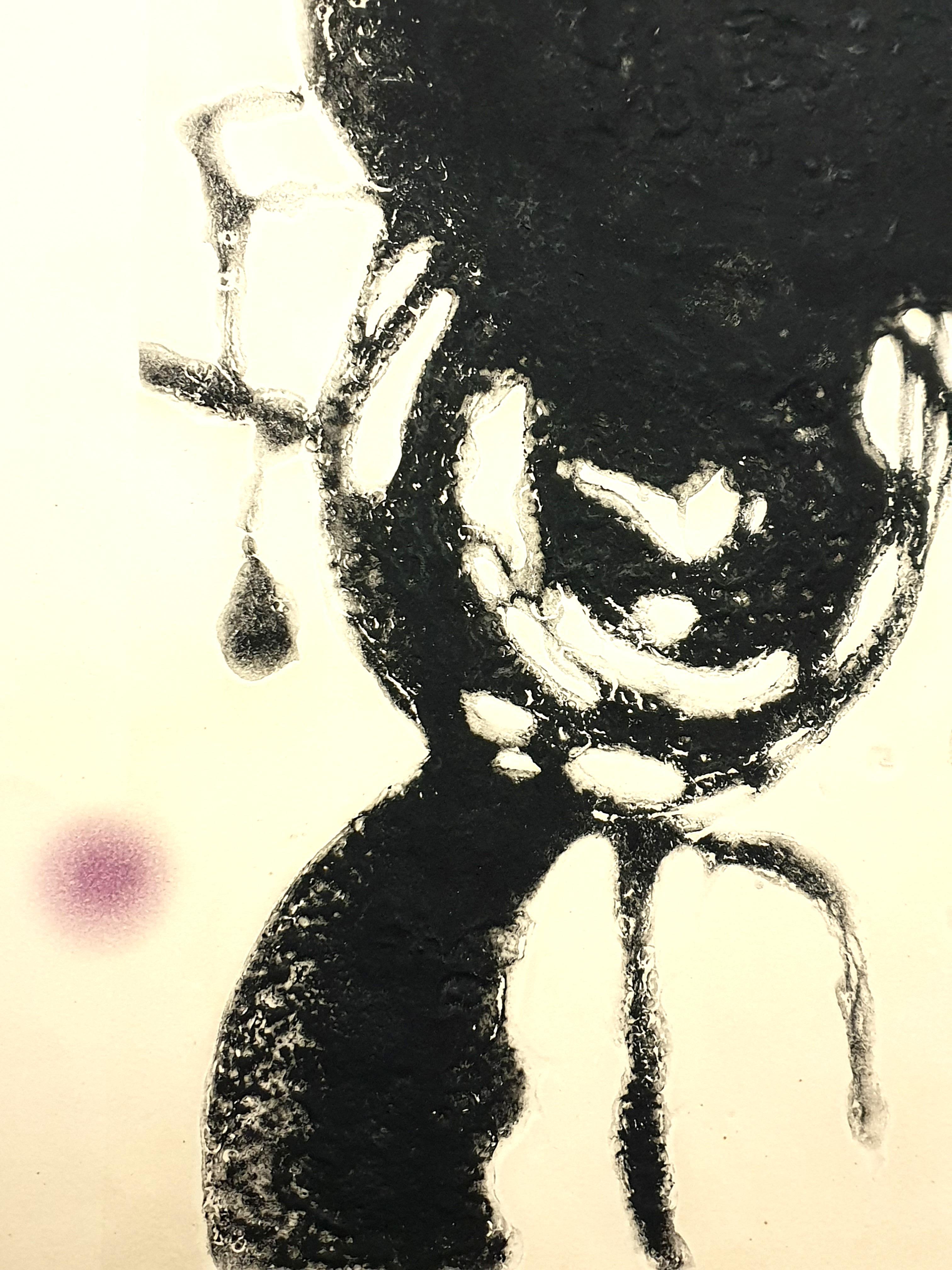 Joan Miro - Teller IV von Espriu - Radierung (Weiß), Print, von Joan Miró