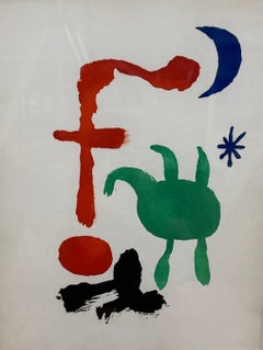 Joan Miró, ""Femme et Oiseaux dans la Nuit" " original pochoir