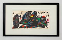 Joan Miro Abstract Lithograph, Signed, 1974, Framed