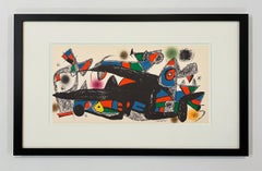 Joan Miro Abstract Lithograph, Signed, 1975, Framed