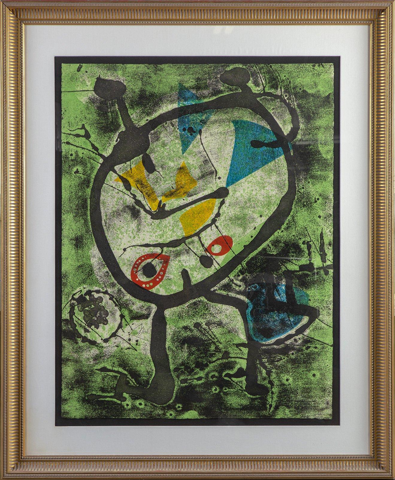 Joan Miro Grans Rupestres II Gravure signée édition authentique Art contemporain
