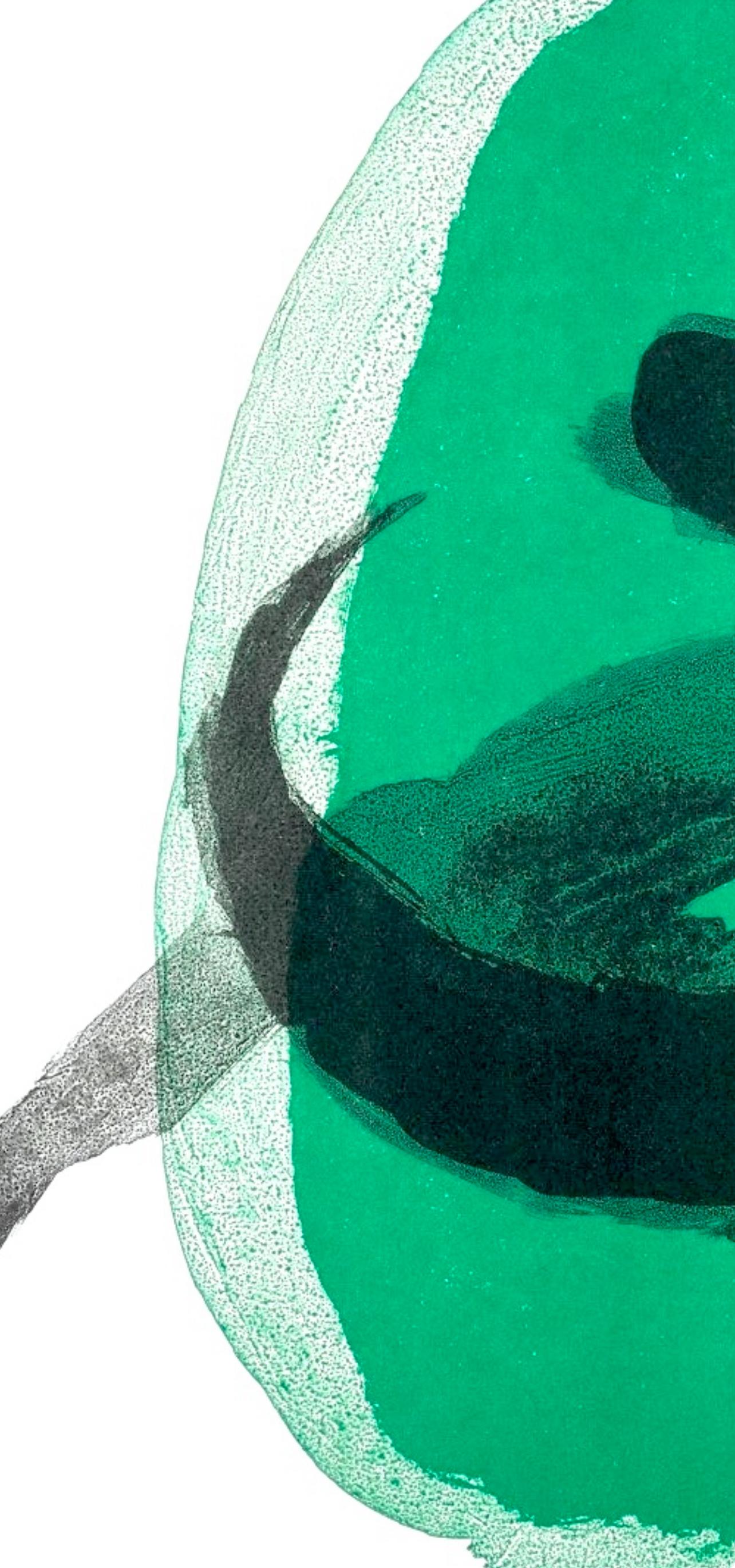 Joan Miro, Green, from Derriere le miroir, 1961 - Blue Landscape Print by Joan Miró