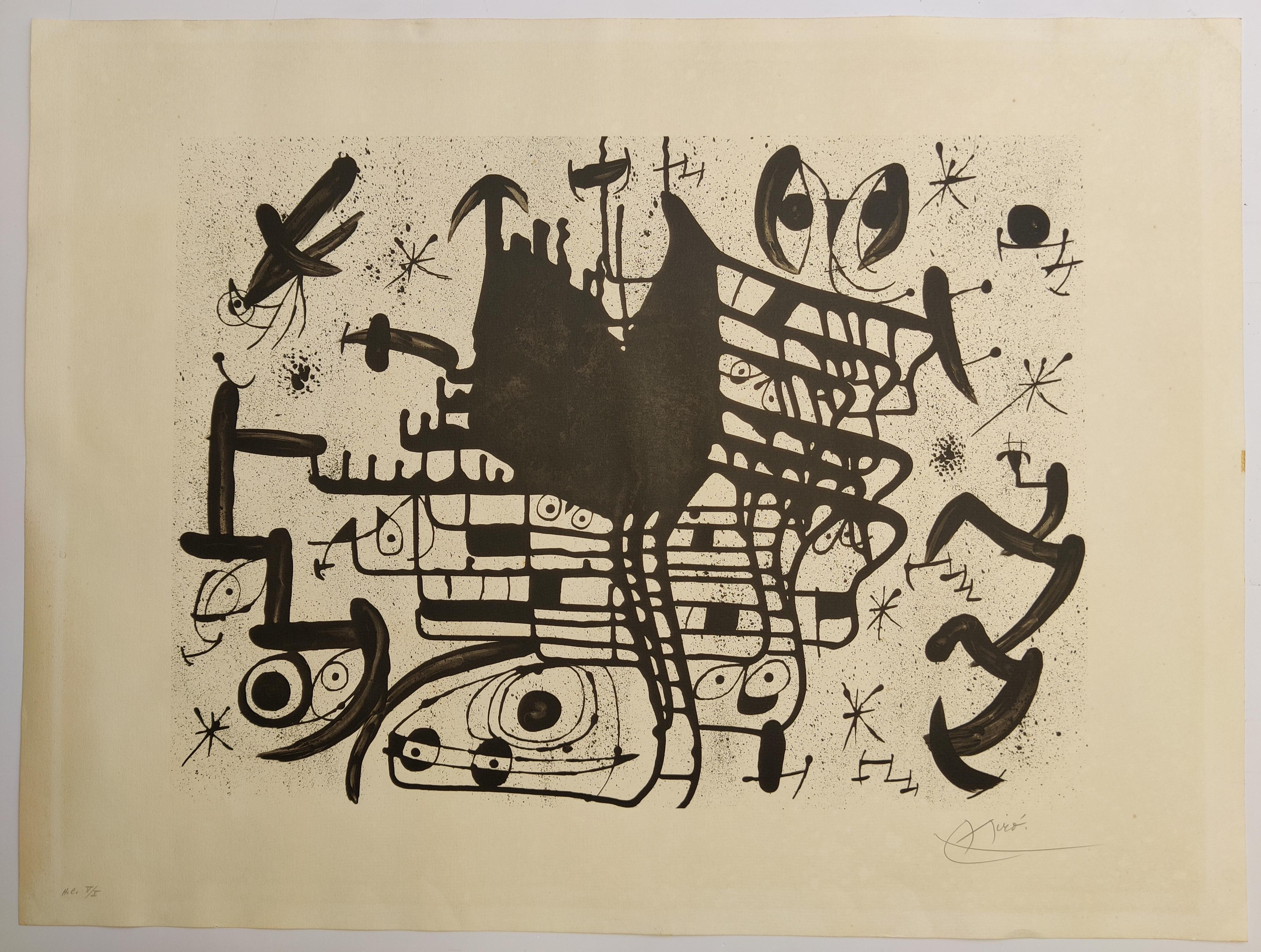 Joan Miró
Homenatge a Joan Prats, circa 1971
Lithograph
Hand signed lower righter
Edition HC V / X
Image size 75 x 54 cm
Sheet size 100 x 74 cm

