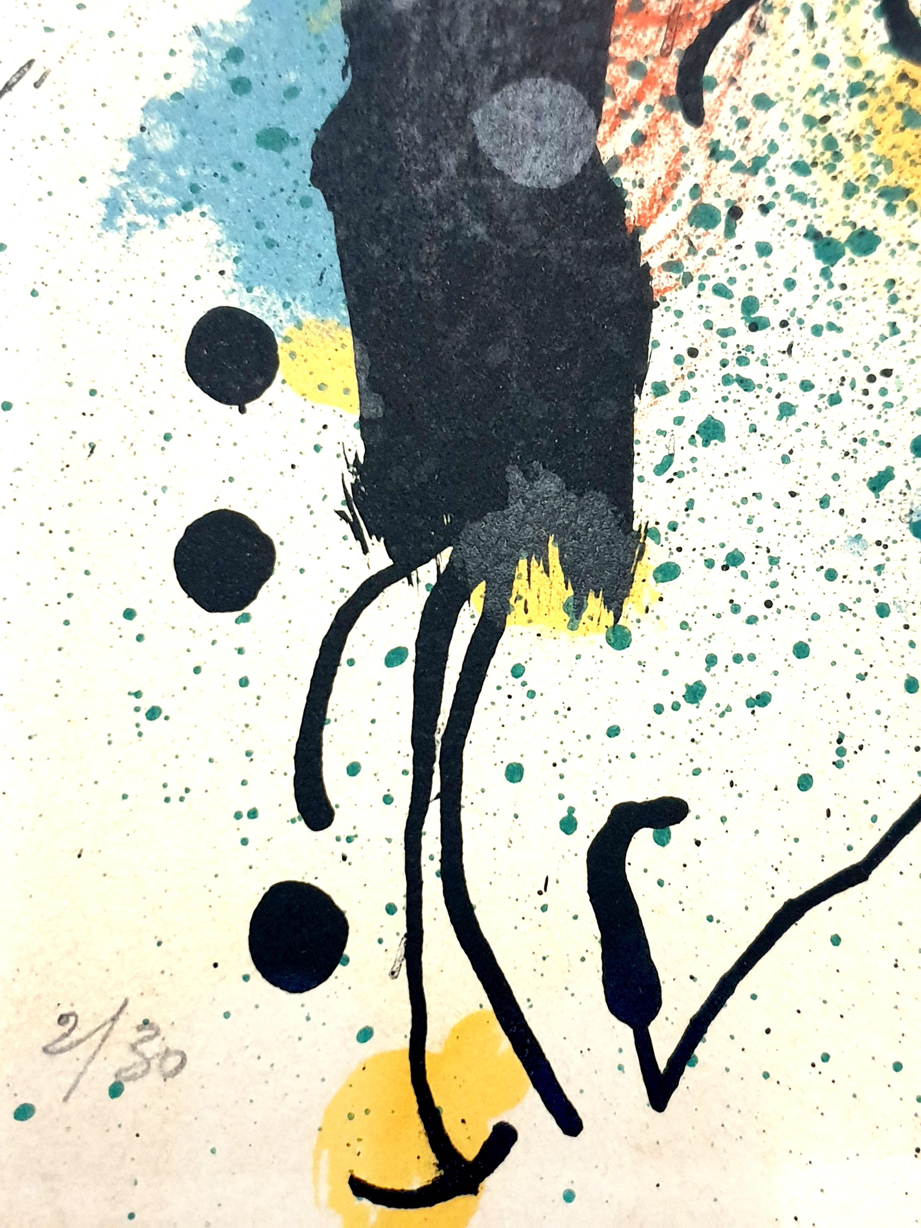 Joan Miro - I Work Like a Gardener - Lithographie originale signée à la main - Beige Print par Joan Miró