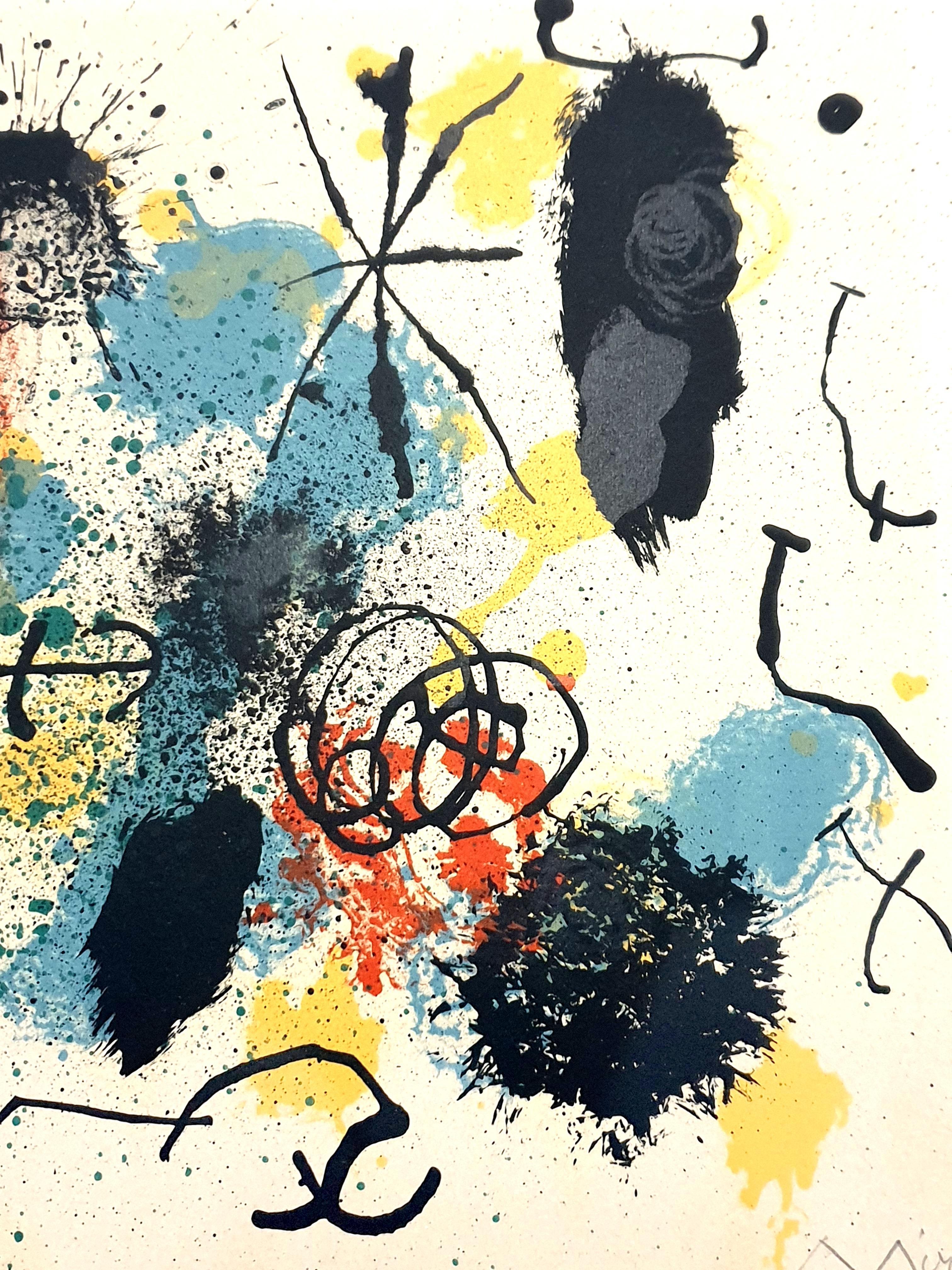 Joan Miro - I Work Like a Gardener - Original Handsigned Lithograph - Abstract Print by Joan Miró