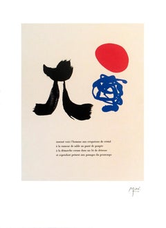 Joan Miro-Illustrated Poems-"Parler Seul" VIII-23.5" x 17.75"-Lithograph-2004