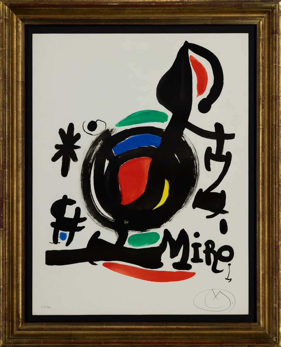 Joan Miró “Italia 1969” Hand Signed Lithograph, Galleria del Milione, Milan 1970