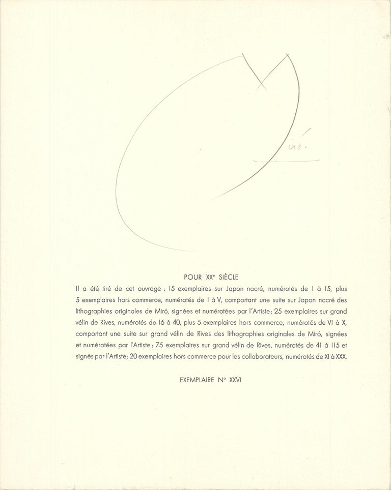 After Joan Miro-Je travaille come un jardinier (Cover Page) Signed lithograph - Print by Joan Miró