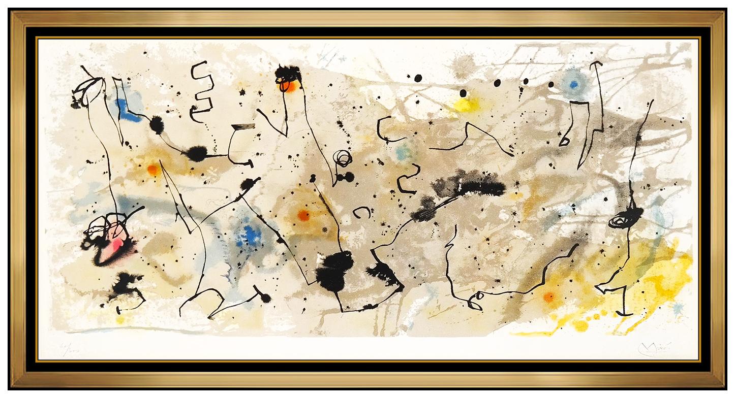 Joan Miró Abstract Print - Joan Miro Large Hand Signed Color Lithograph Graphismes Modern Abstract Artwork