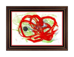 Joan Miro Large Original Color Lithograph Serie Red Green Signed Abstract Art