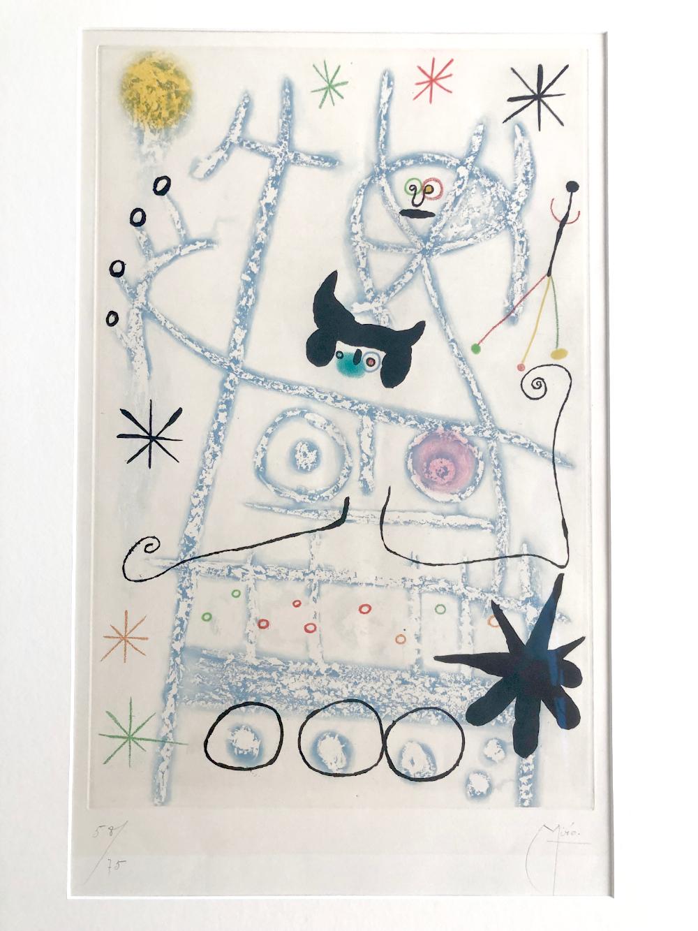 Aquatint printed in colours, 1958, on BFK Rives, numbered from the edition of 75, signed in pencil, printed by Crommelynck et Dutrou and published by Maeght, Paris, 66.2 × 50.2 cm. (26 x 19.8 in.)

