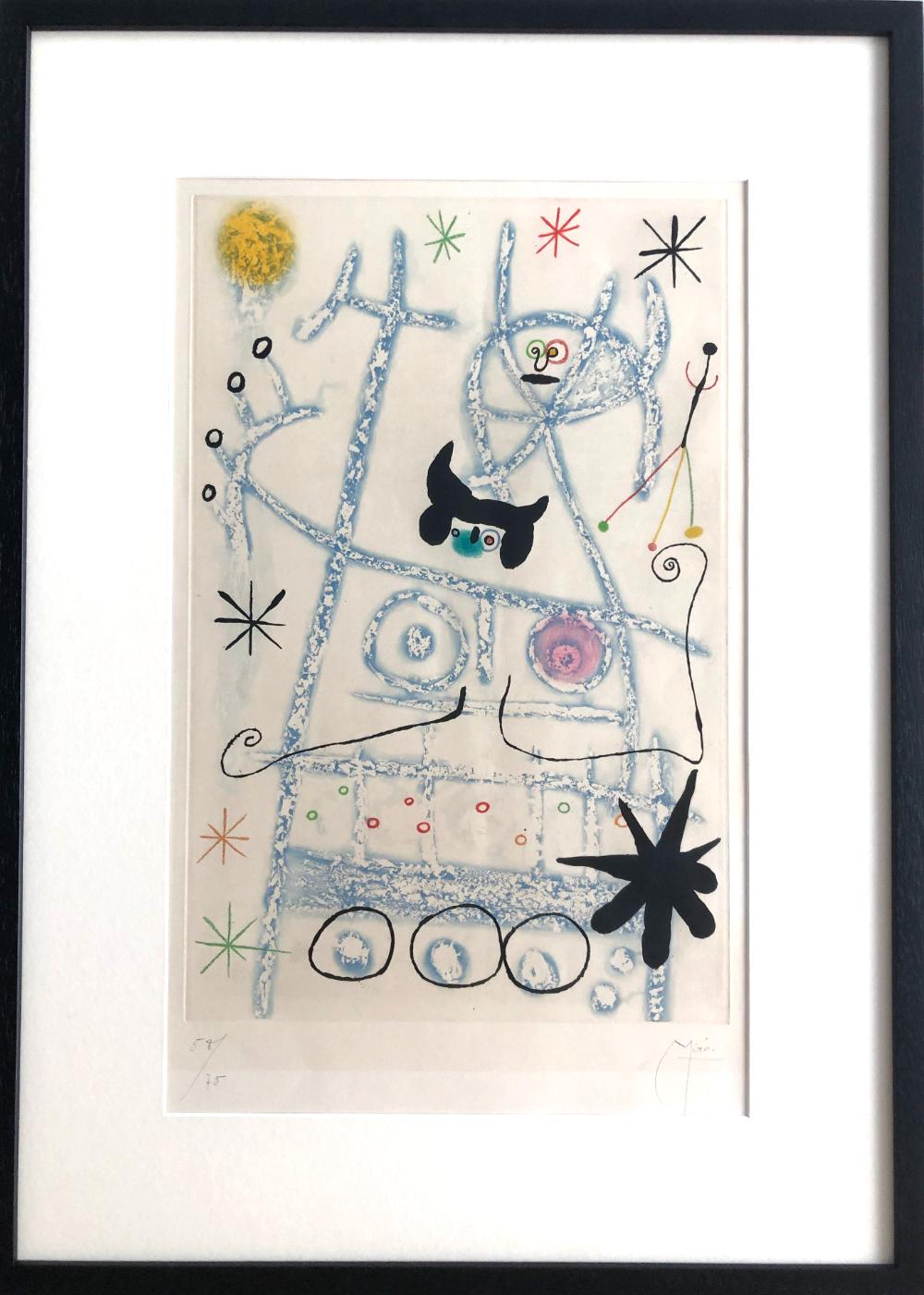 Joan Miró Abstract Print - Les Forestiers (Bleu)