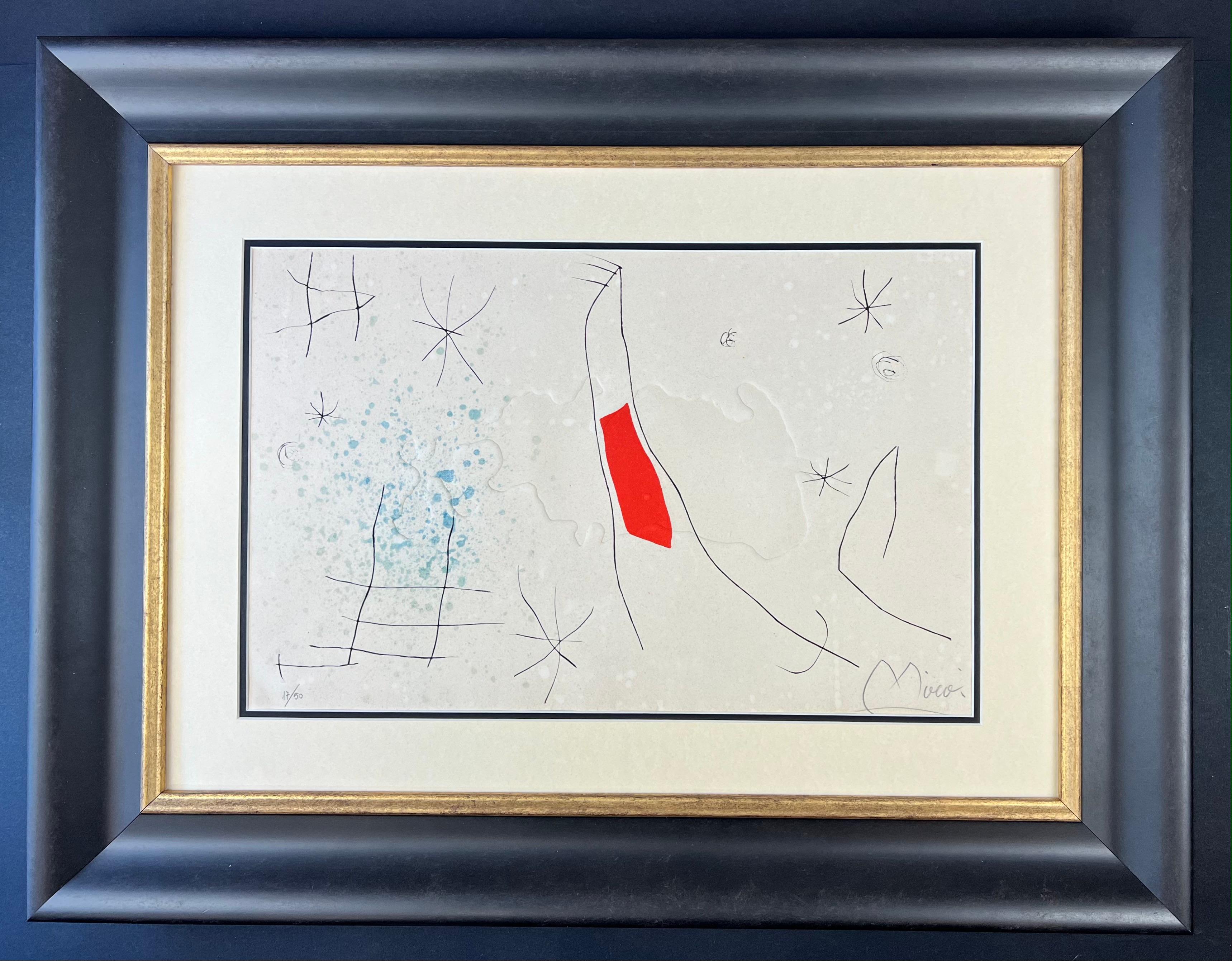 Drypoint , Aquatint & Embossing on Arches paper ,
edited in 1974
Limited edition of 50 copies
signed in pencil by artist in lower right corner and numbered 17/50 in lower left corner
Framed size: 57,5 x 75 cm
Paper size : 33 x 51 cm
very good