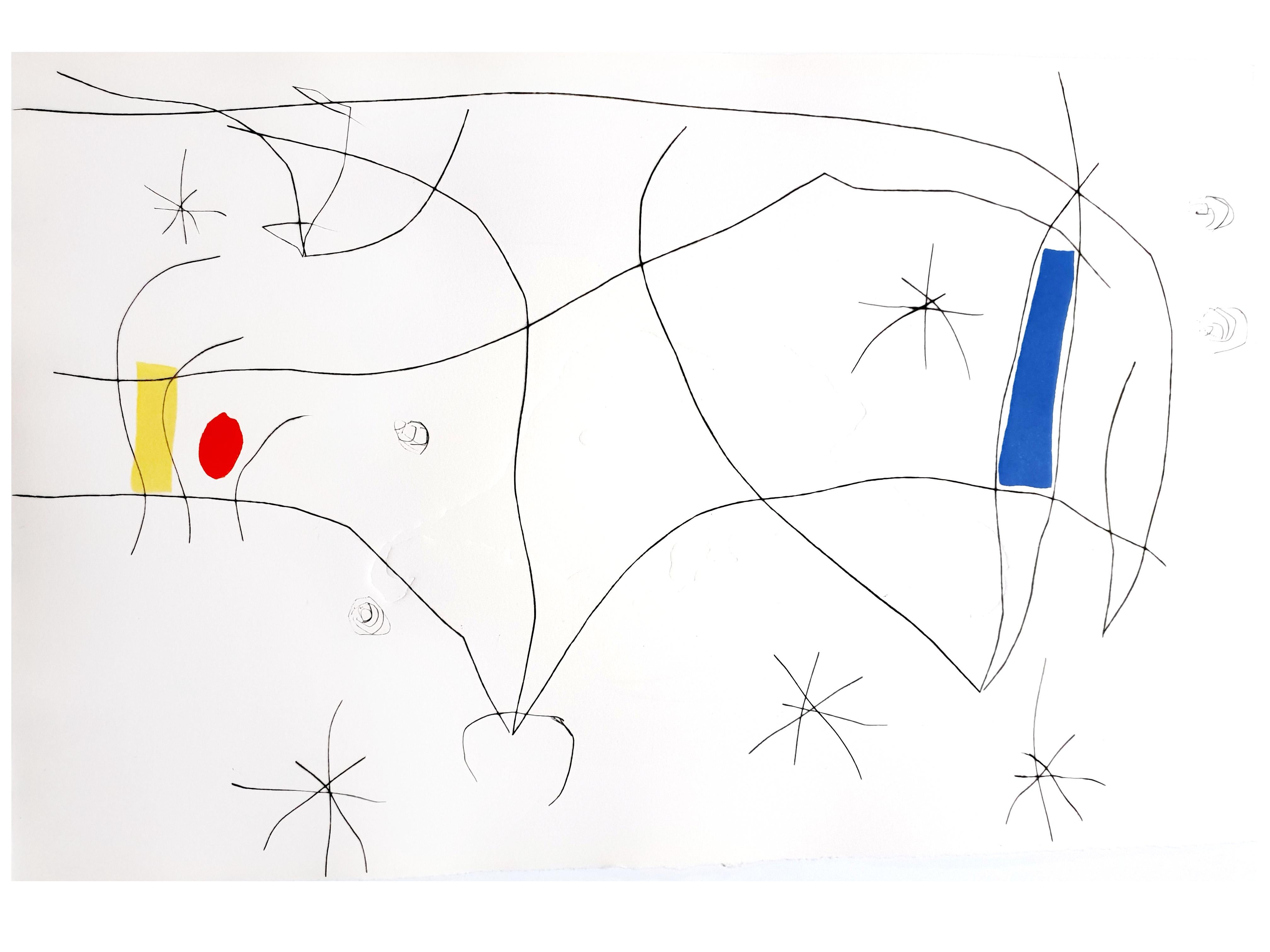 Joan Miró Still-Life Print - Joan Miro -  L'Issue Dérobée - Original Aquatint 