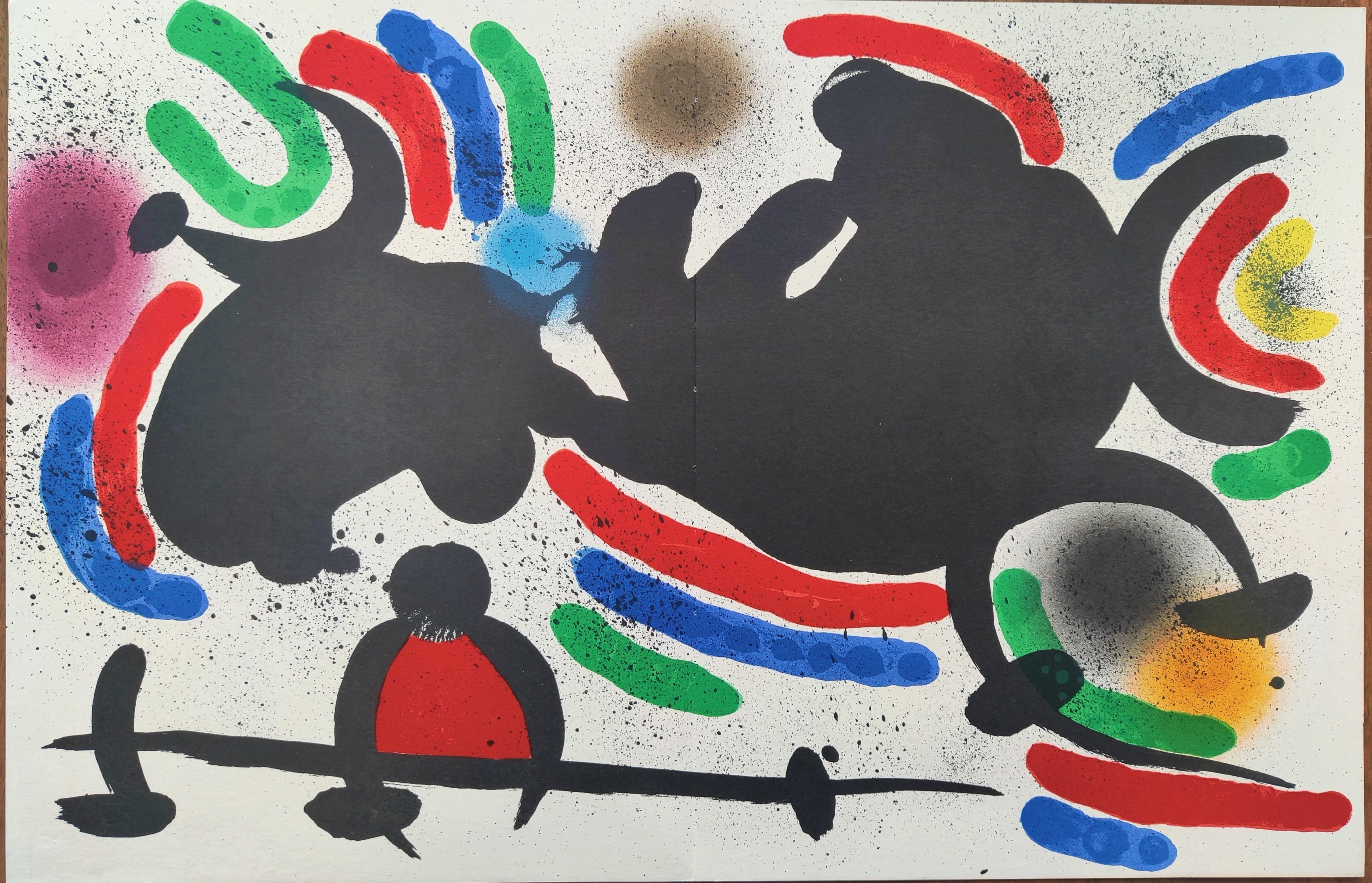Joan Miró --  Lithographie I, planche IV, 1972
Lithographie couleur
Éditeur : Ediciones Poligrafa, S.A., Barcelone
Catalogue : Mourlot 866
Taille : 42,5 × 60 cm 
Non signé