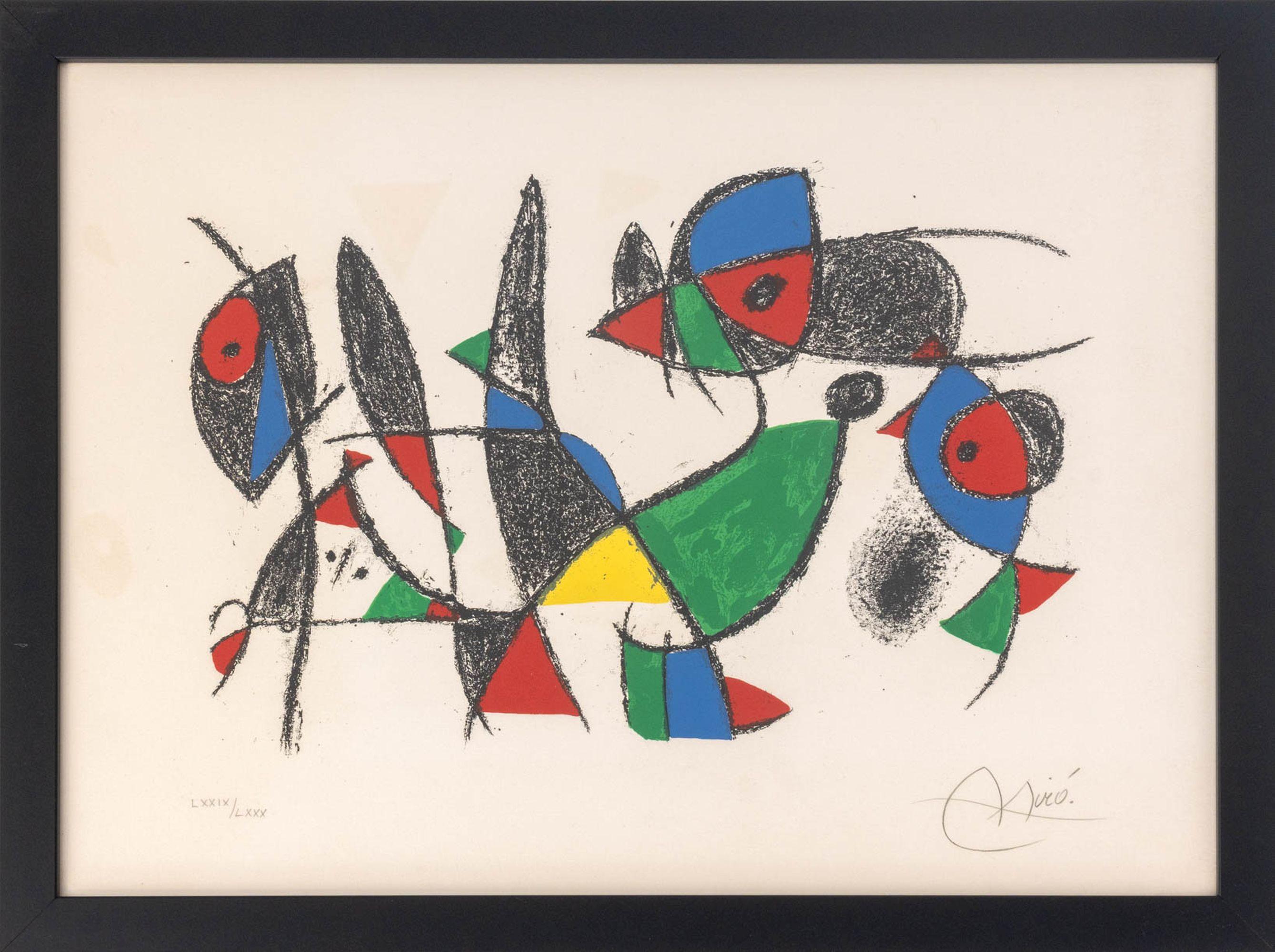 Abstract Print de Joan Miró - «Litografía IX», litografía abstracta a color, firmada, 1975