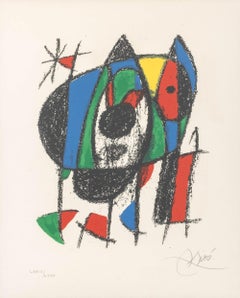 "Lithograph V", Abstract Lithograph in Colors, Signed, 1975