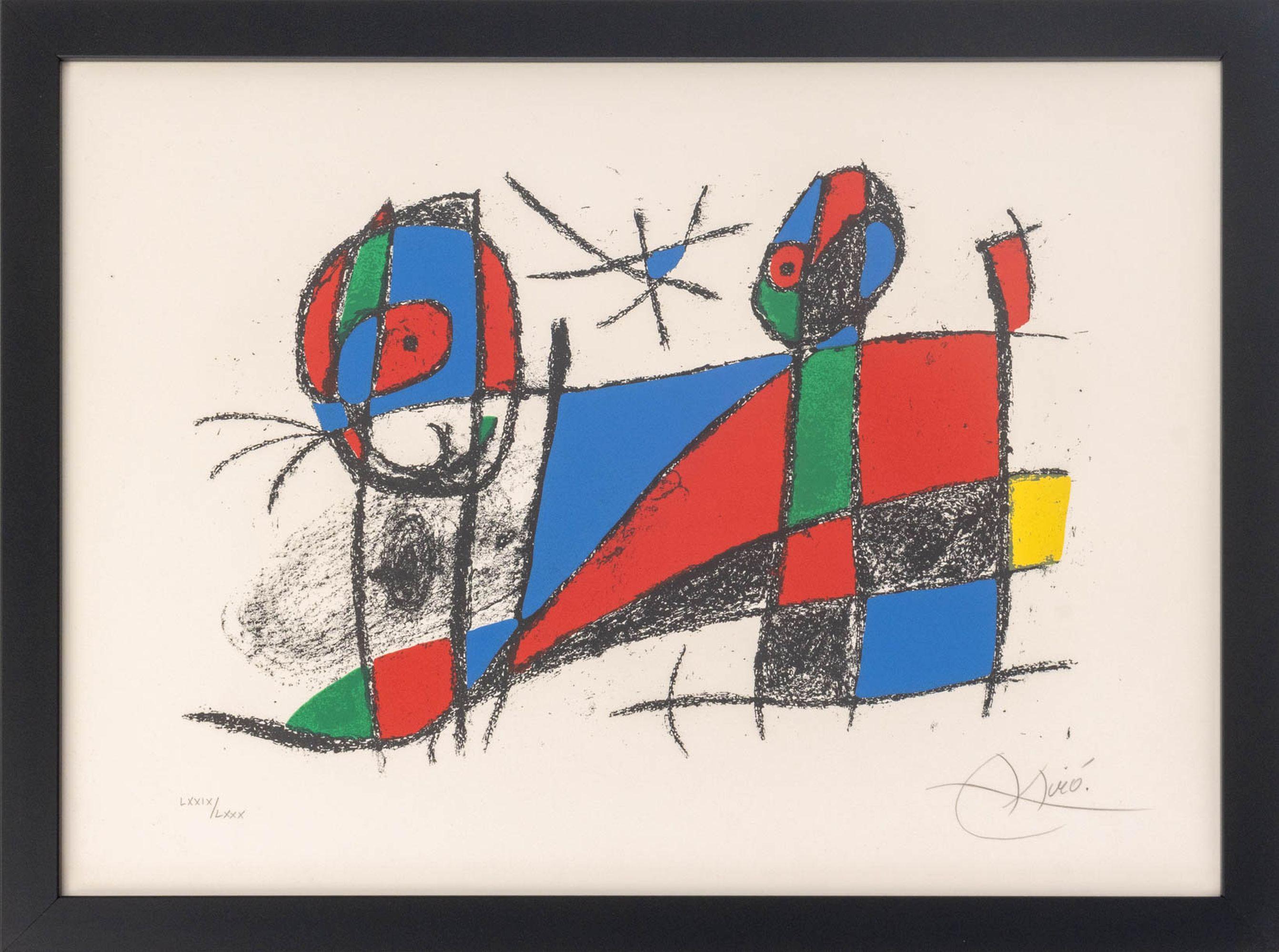 Joan Miró Abstract Print - "Lithograph VI", Abstract Lithograph in Colors, Signed, 1975
