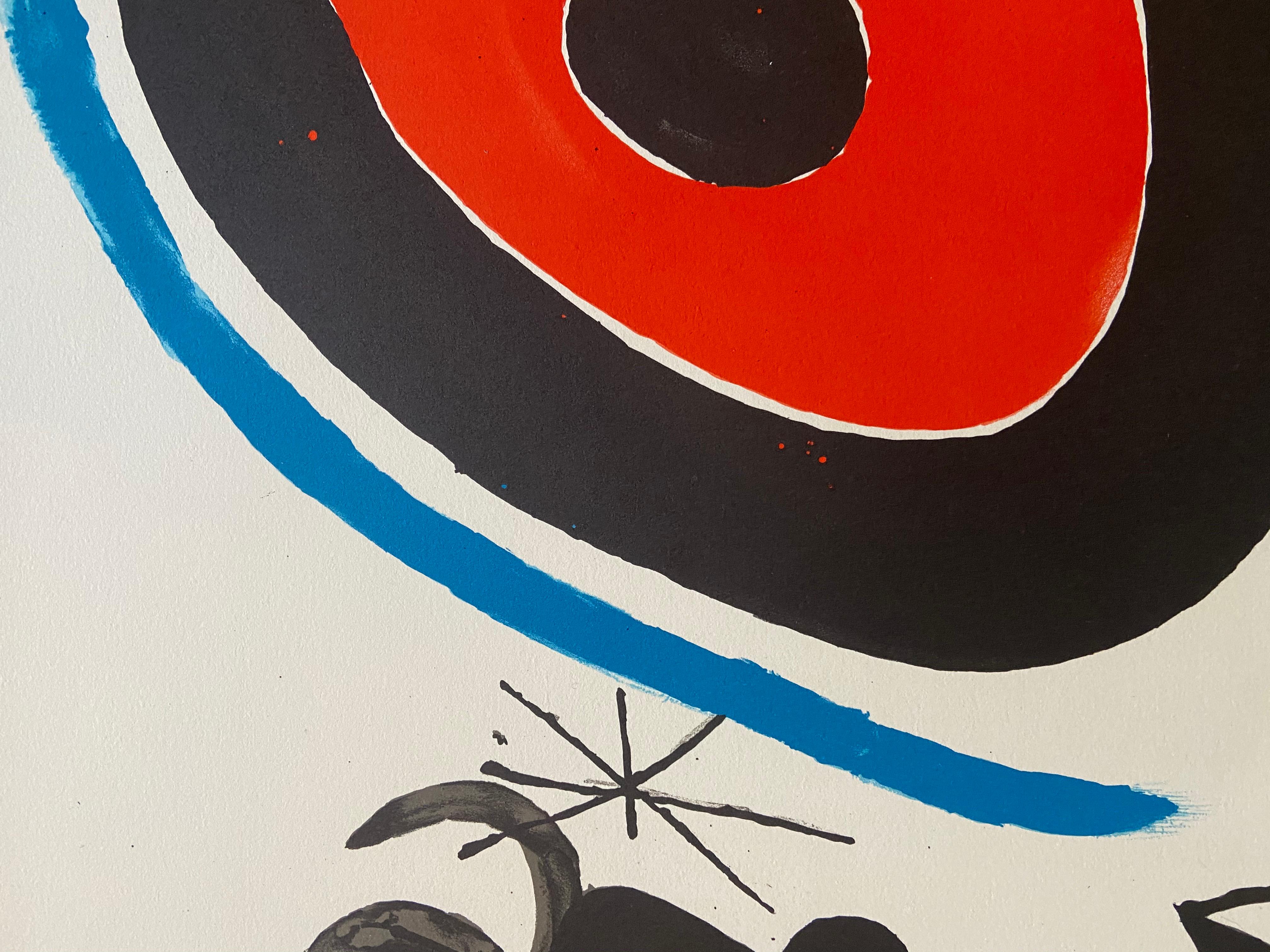 Joan MIRÓ – Lithographie, Tres llibres, 1970 - Beige Abstract Print by Joan Miró