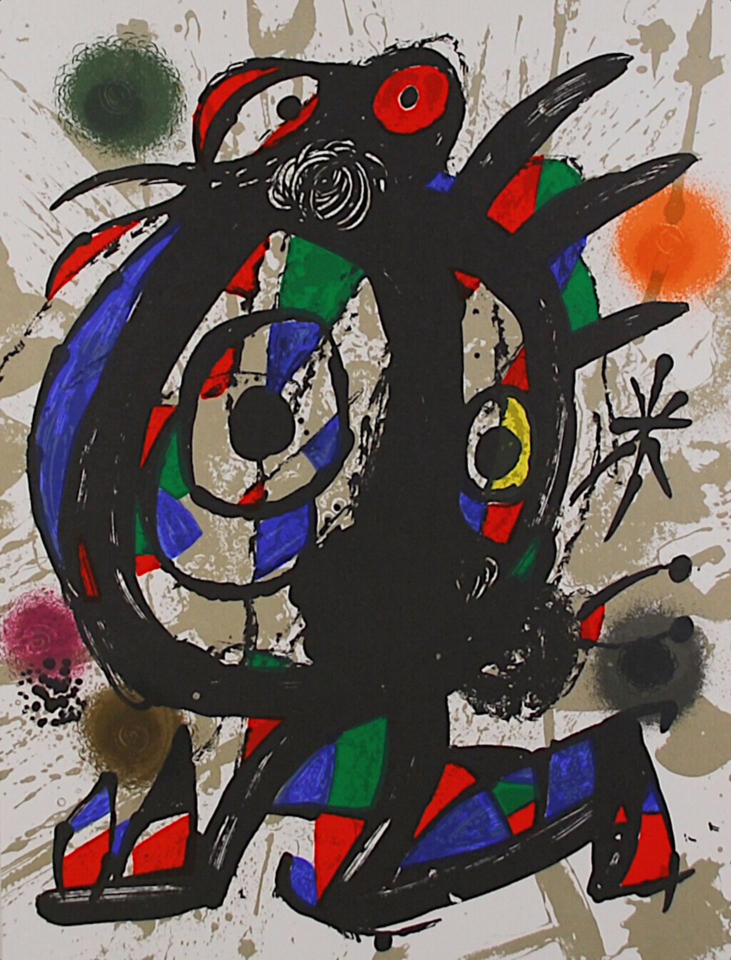 From: Litografo (Band III), spanish edition.

Verso typographically marked: 'Joan Miro - Litografia original I'.

Publisher: Ediciones Poligrafa, S.A., Barcelona.

Miró's development of a new pictorial language led to a consistent restriction to the