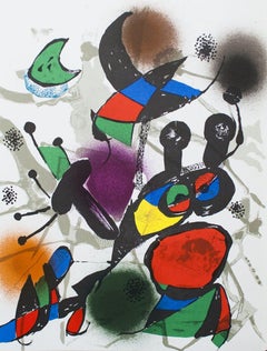 Retro Joan Miro 'Litografia original II' Lithograph 1975