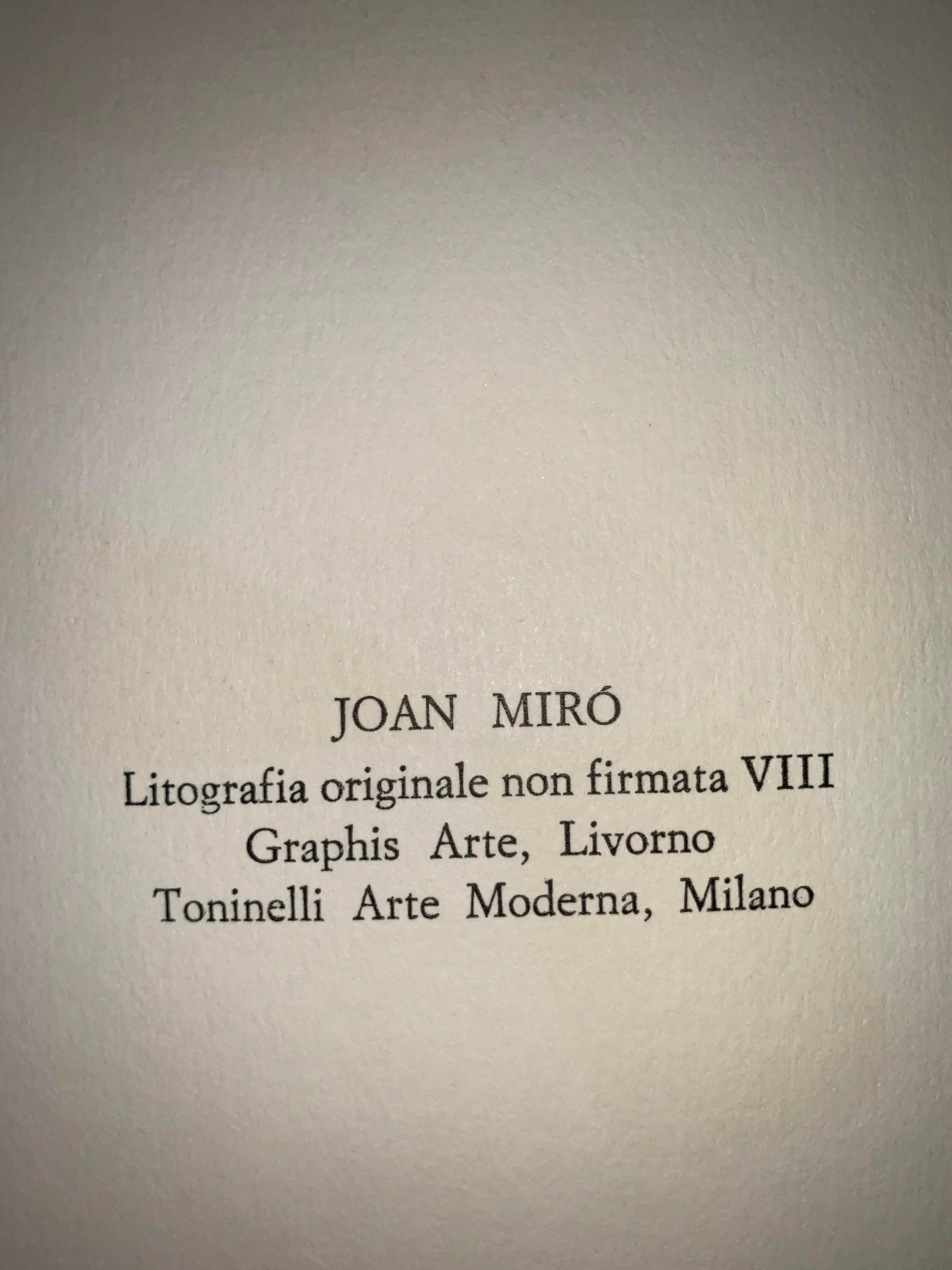Joan Miro - Litografia Originale non Firmata VIII - Surrealist - 1975 - Print by Joan Miró