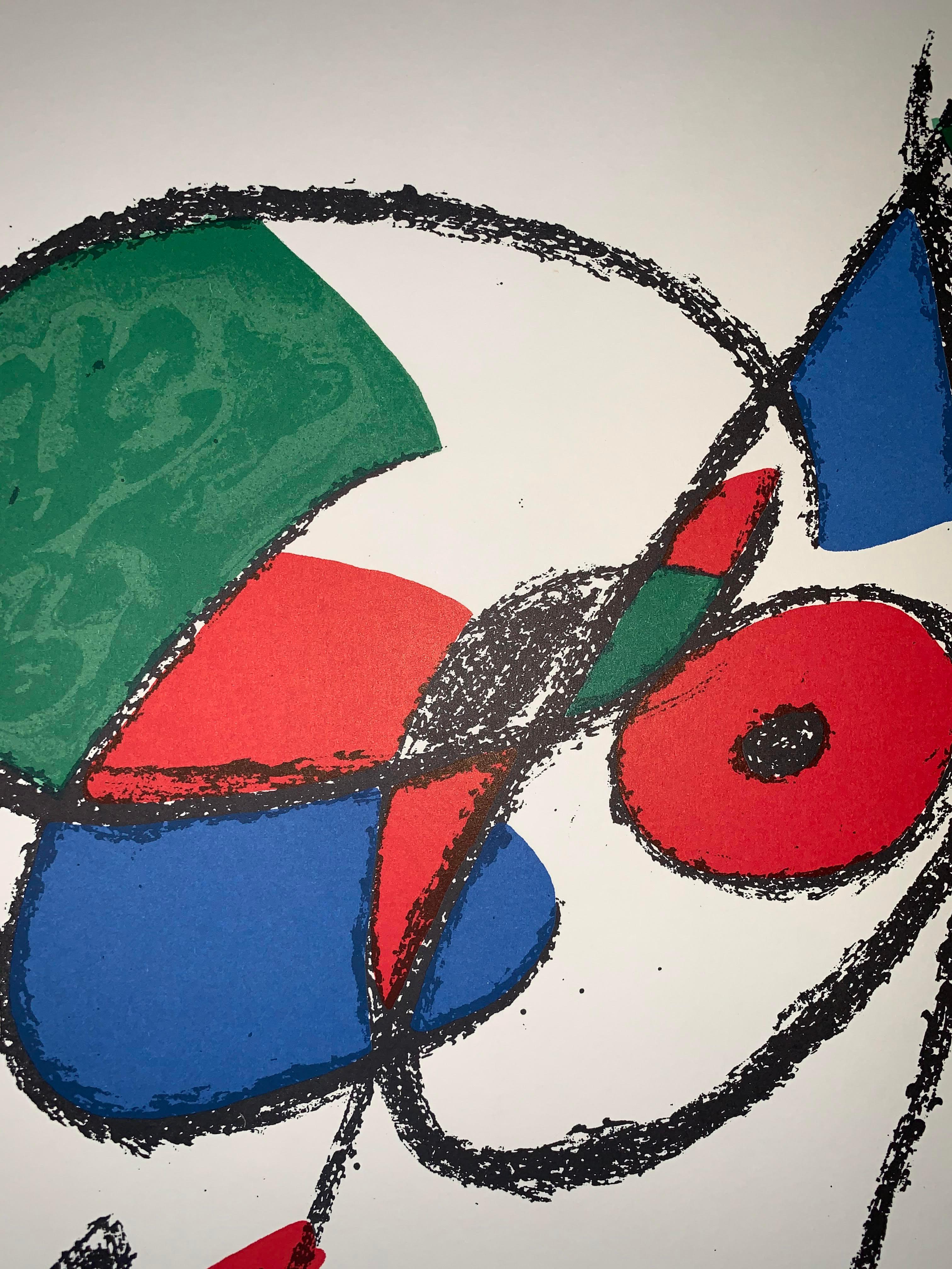 Joan Miro - Litografia Originale non Firmata VIII - Surrealist - 1975 - Gray Figurative Print by Joan Miró