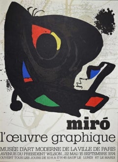 Joan Miro, L'oeuvre Graphique, raro poster originale in litografia offset degli anni '70