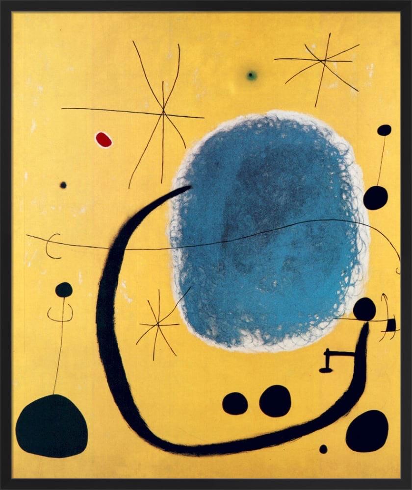 Joan Miró Interior Print - Joan Miro, L’Oro dell’Azzurro (Framed)