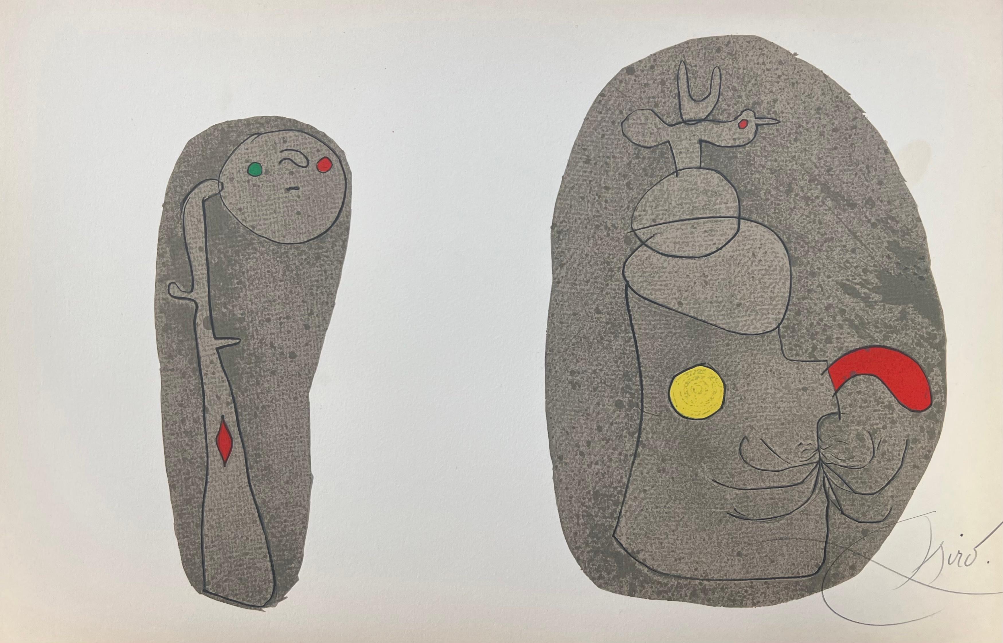 Joan Miró Abstract Print - Joan Miro, "M.1008, " from " L'Enfance D'Ubu, " original lithograph, hand signed