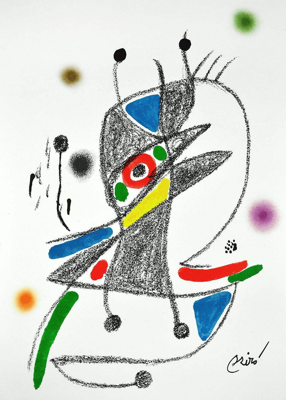 Joan Miró - Maravillas con variaciones acrósticas en el jardín de Miró II
Date of creation: 1975
Medium: Lithograph on Gvarro paper
Edition: 1500
Size: 49,5 x 35,5 cm
Condition: In very good conditions and never framed
Observations: Lithograph on