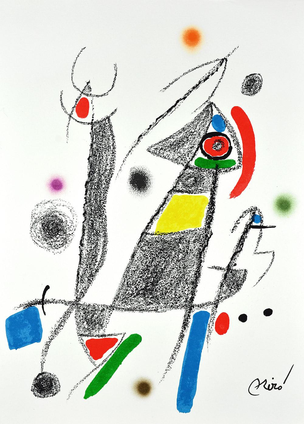 Joan Miró - Maravillas con variaciones acrósticas en el jardín de Miró VI
Datum der Gründung: 1975
Medium: Lithographie auf Gvarro-Papier
Auflage: 1500
Größe: 49,5 x 35,5 cm
Beobachtungen: Lithographie auf Gvarro-Papierplatte signiert. Herausgegeben