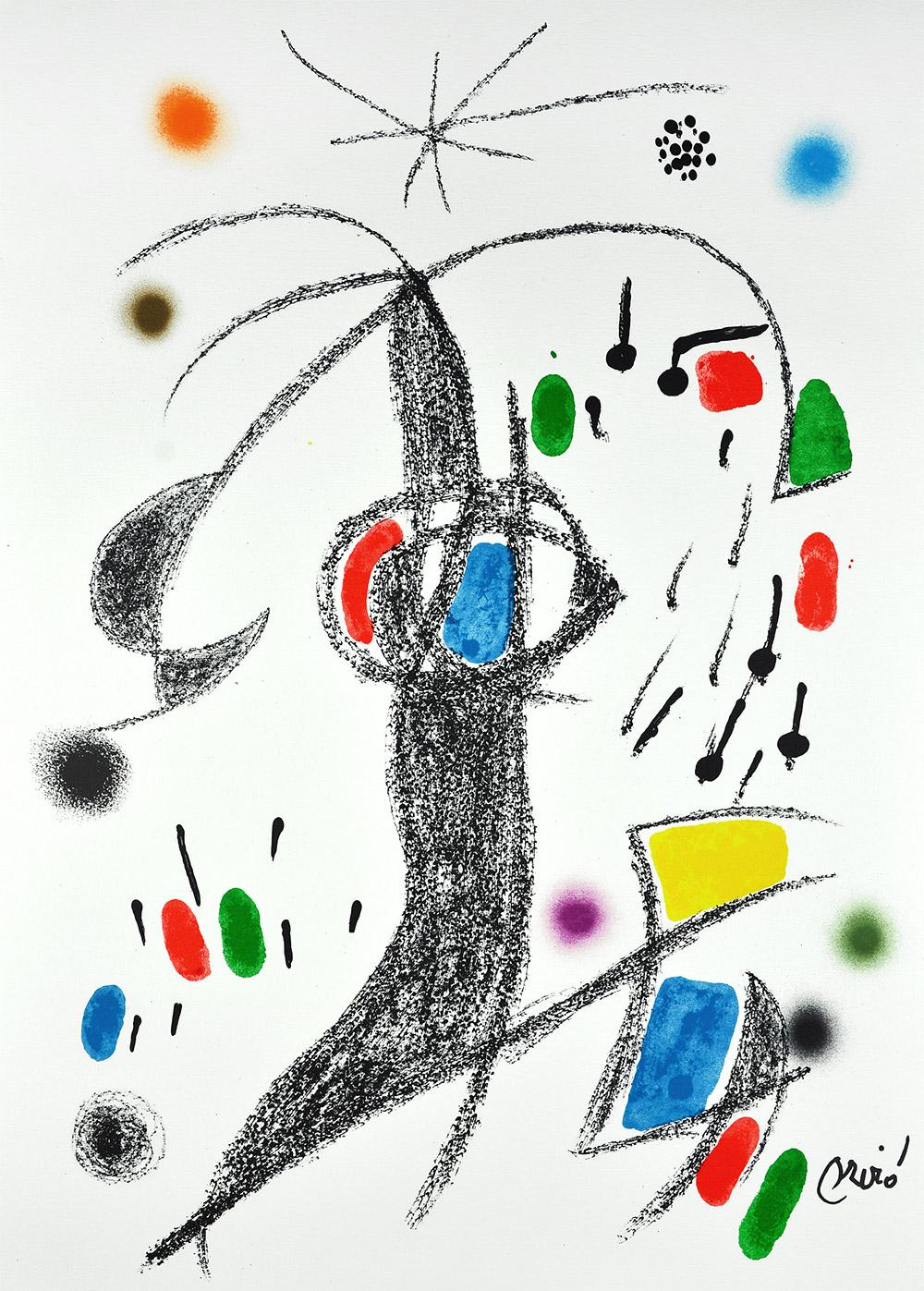 Joan Miró - Maravillas con variaciones acrósticas en el jardín de Miró XIX
Date de création : 1975
Support : Lithographie sur papier Gvarro
Édition : 1500
Taille : 49,5 x 35,5 cm
Observations : Lithographie sur plaque de papier Gvarro signée. Édité