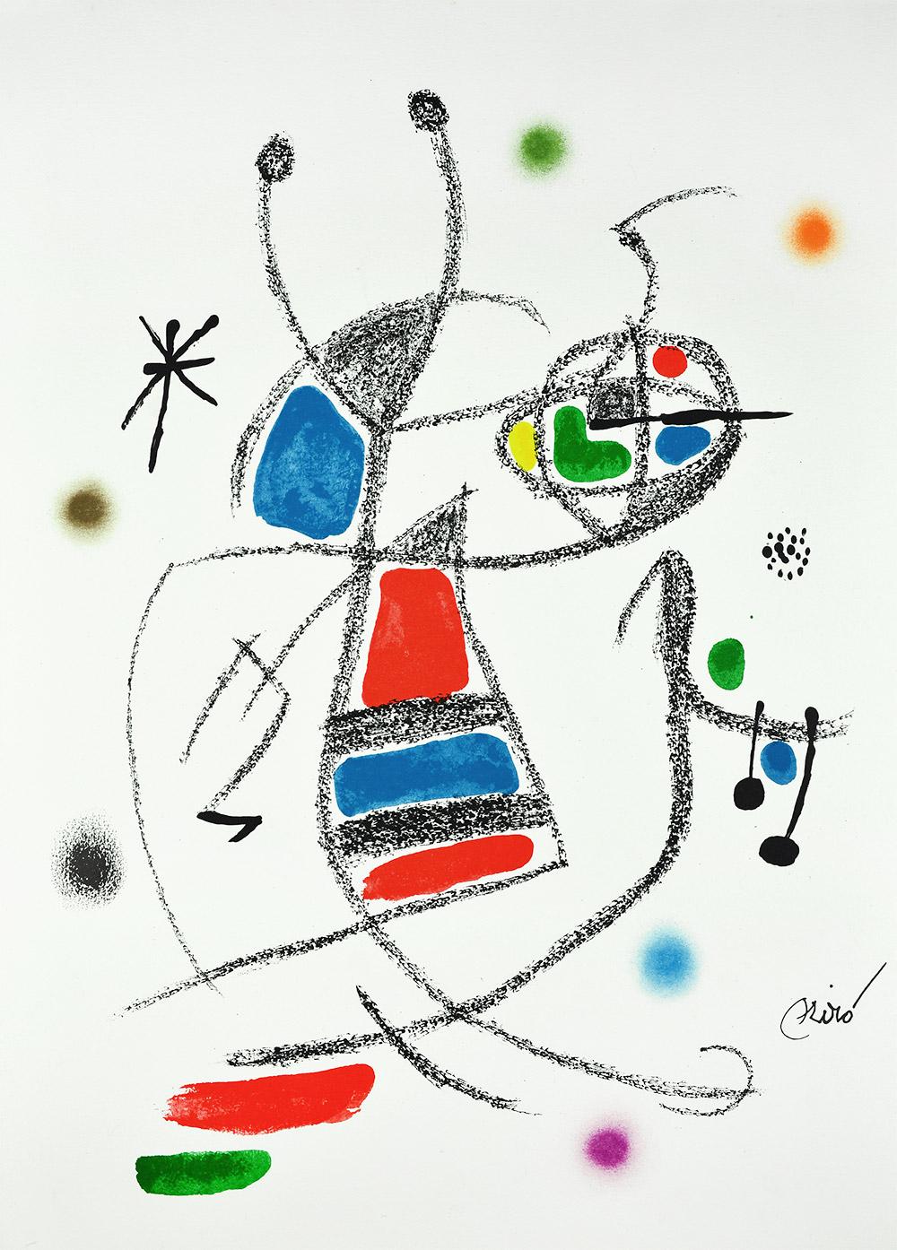 Joan Miró - Maravillas con variaciones acrósticas en el jardín de Miró VIII
Date of creation: 1975
Medium: Lithograph on Gvarro paper
Edition: 1500
Size: 49,5 x 35,5 cm
Condition: In very good conditions and never framed
Observations: Lithograph on
