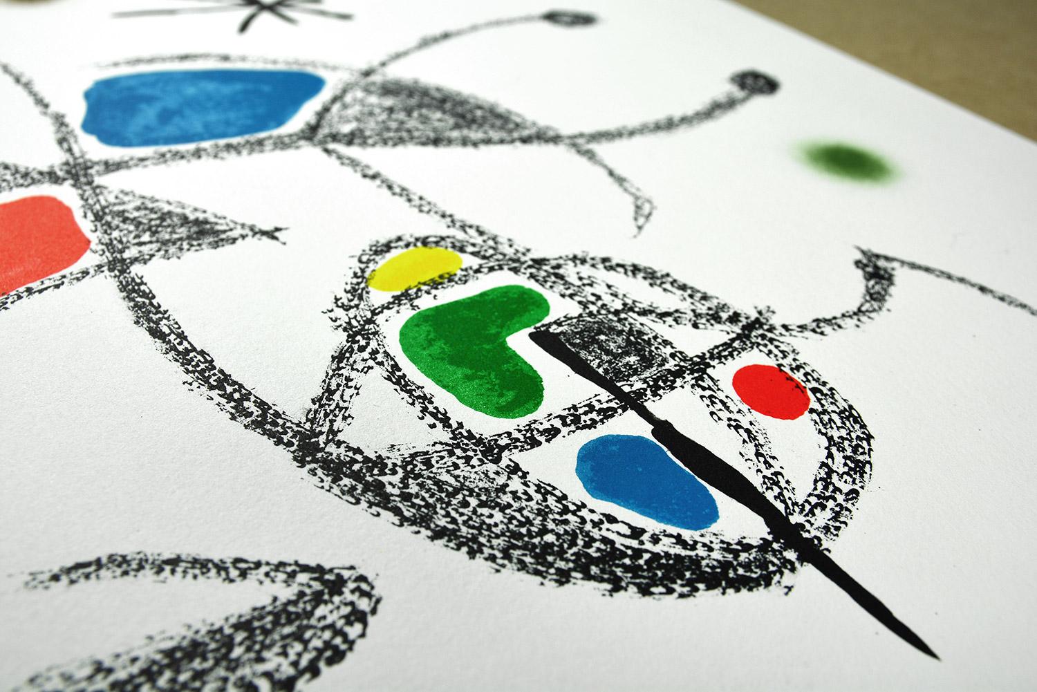 Joan Miró - Maravillas con variaciones acrósticas en el jardín de Miró VIII
Date of creation: 1975
Medium: Lithograph on Gvarro paper
Edition: 1500
Size: 49,5 x 35,5 cm
Condition: In very good conditions and never framed
Observations: Lithograph on