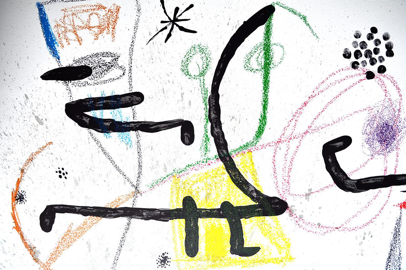 Maravillas con variaciones acrósticas en el jardín de Miró IX
Date of creation: 1975
Medium: Lithograph
Media: Gvarro paper
Edition: 1500
Size: 49,5 x 71 cm
Observations:
Lithograph on Gvarro paper plate signed. Edited by Polígrafa, Barcelona, in