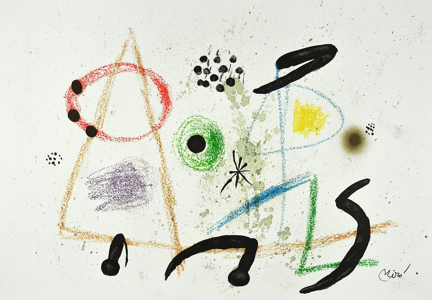 Abstract Print Joan Miró - MARAvilLAS CON VARIACIONES... Lithographie - Art contemporain - Abstraction - Noir - Rouge