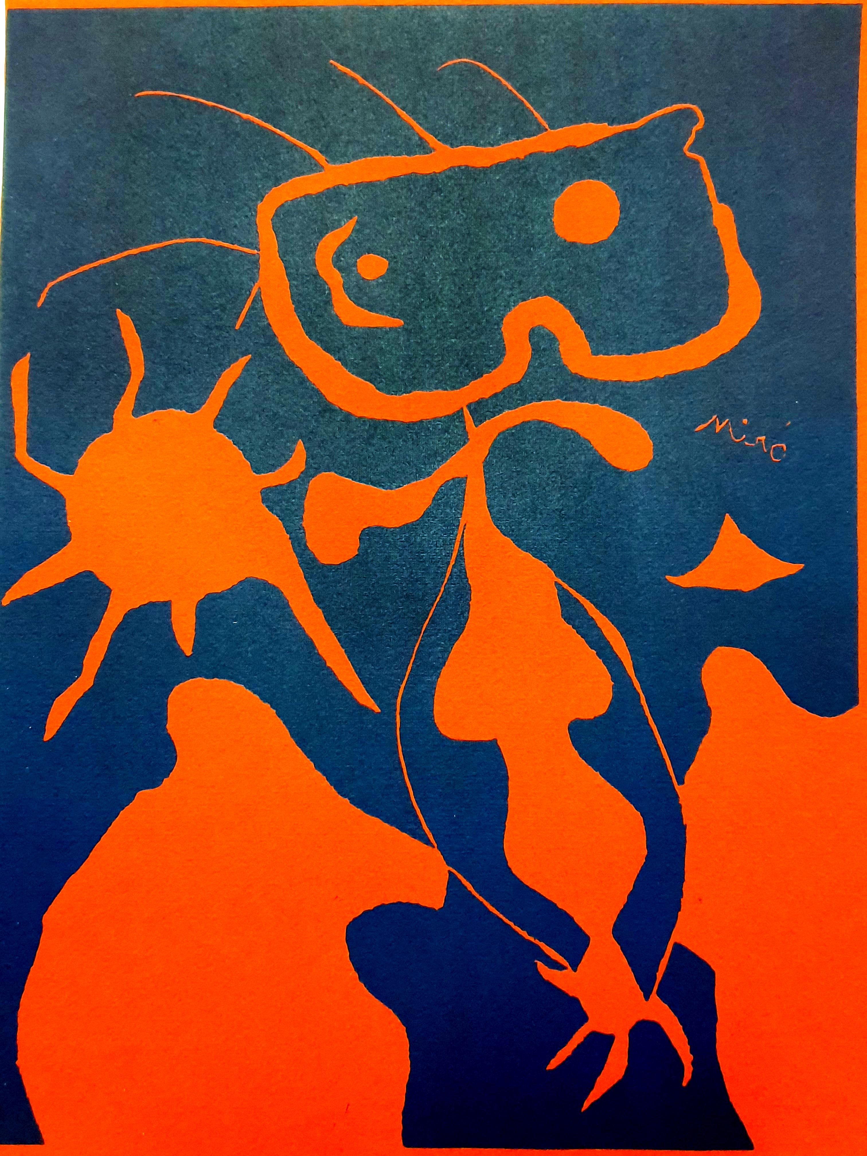 Joan Miro - Mars - Original Linocut on Wove Paper - Print by Joan Miró