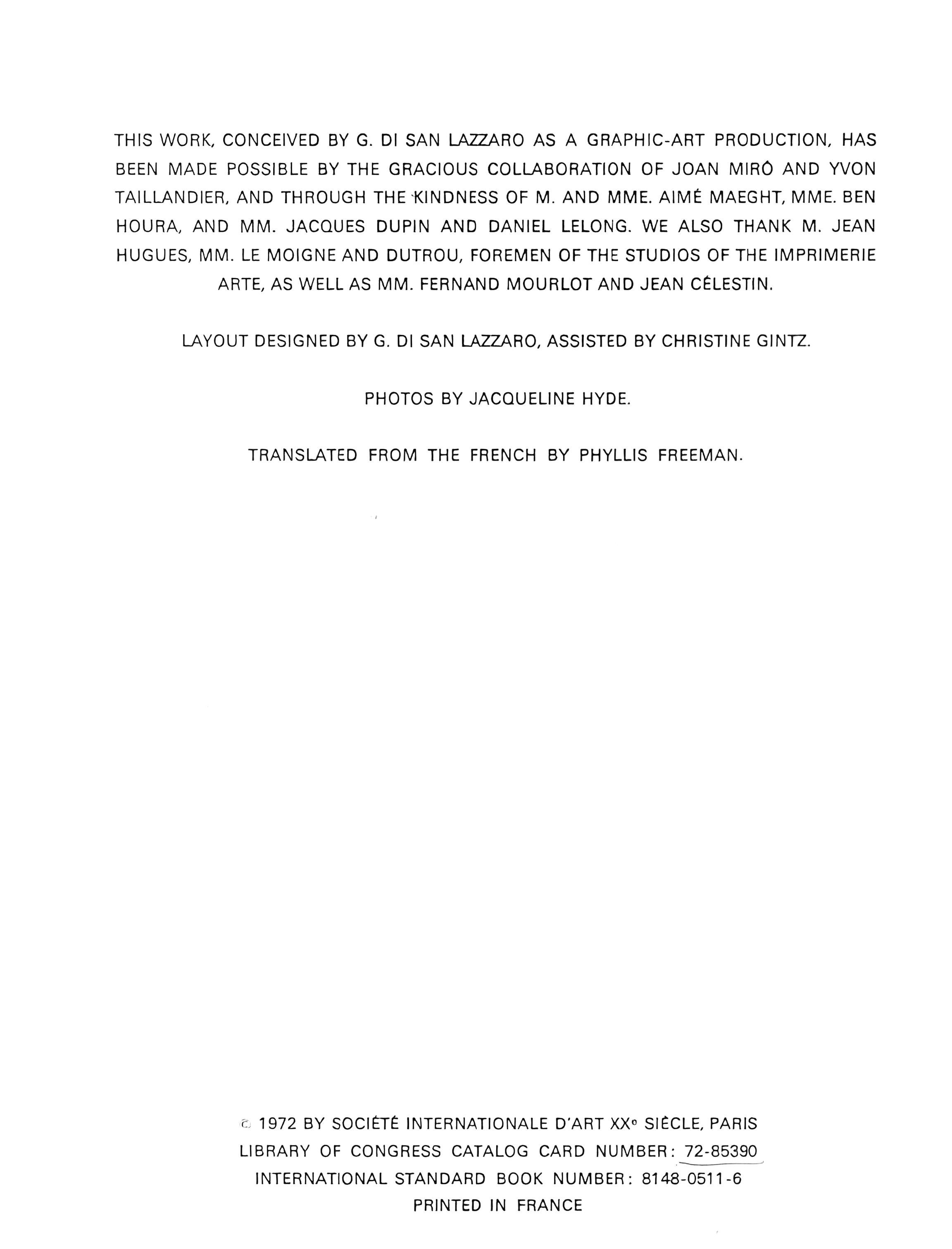 Joan Miro, Miro in Ink I, from Indelible Miro, XXe Siecle, 1972 For Sale 1