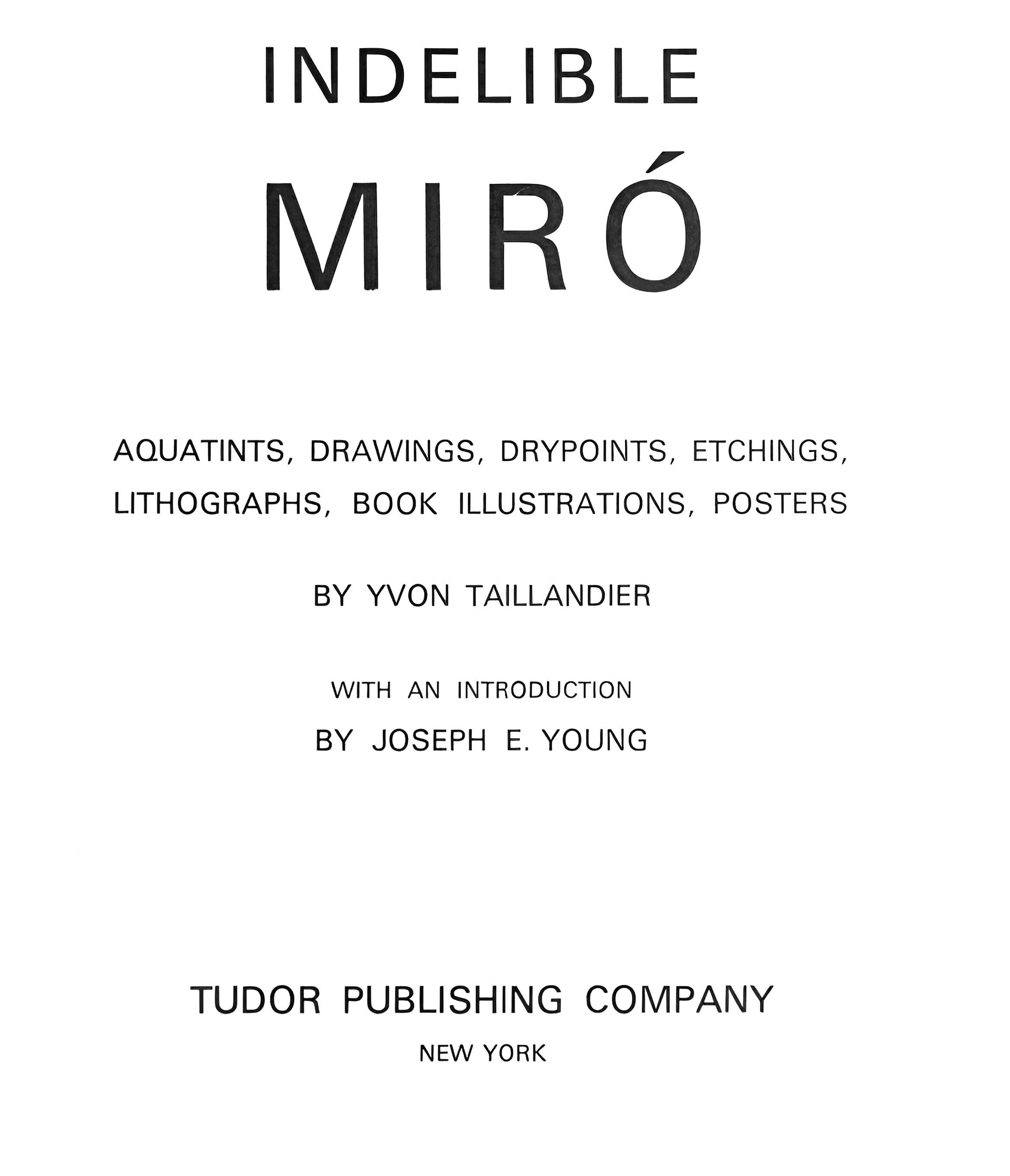 This exquisite lithograph by Joan Miro (1893–1983), titled Miro a l'encre II (Miro in Ink II), originates from the 1972 album Indelible Miro. Published by Societe Internationale d'Art XXe Siecle, Paris, under the direction of Gualtieri di San