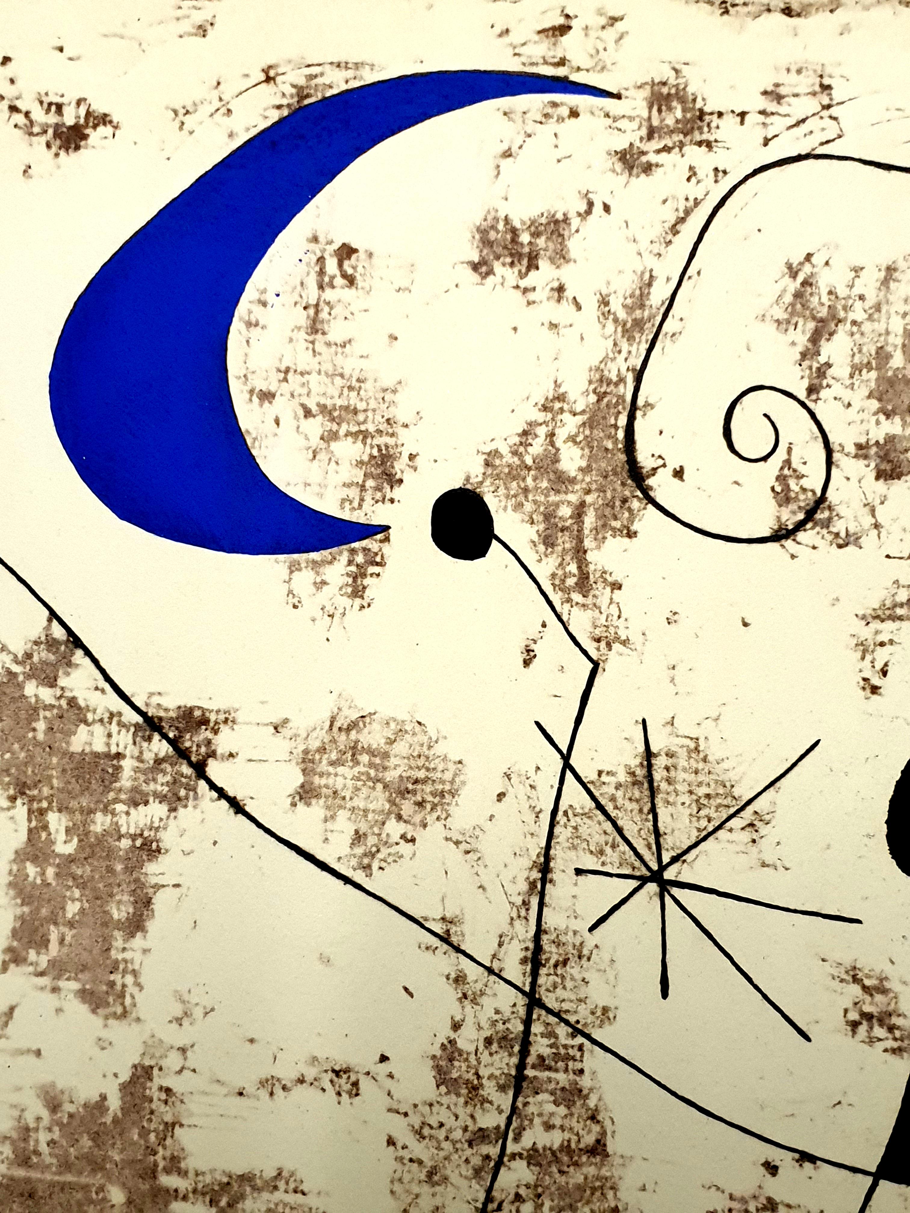 Joan Miro (after) - Moon and Sun - Pochoir - Abstract Print by Joan Miró