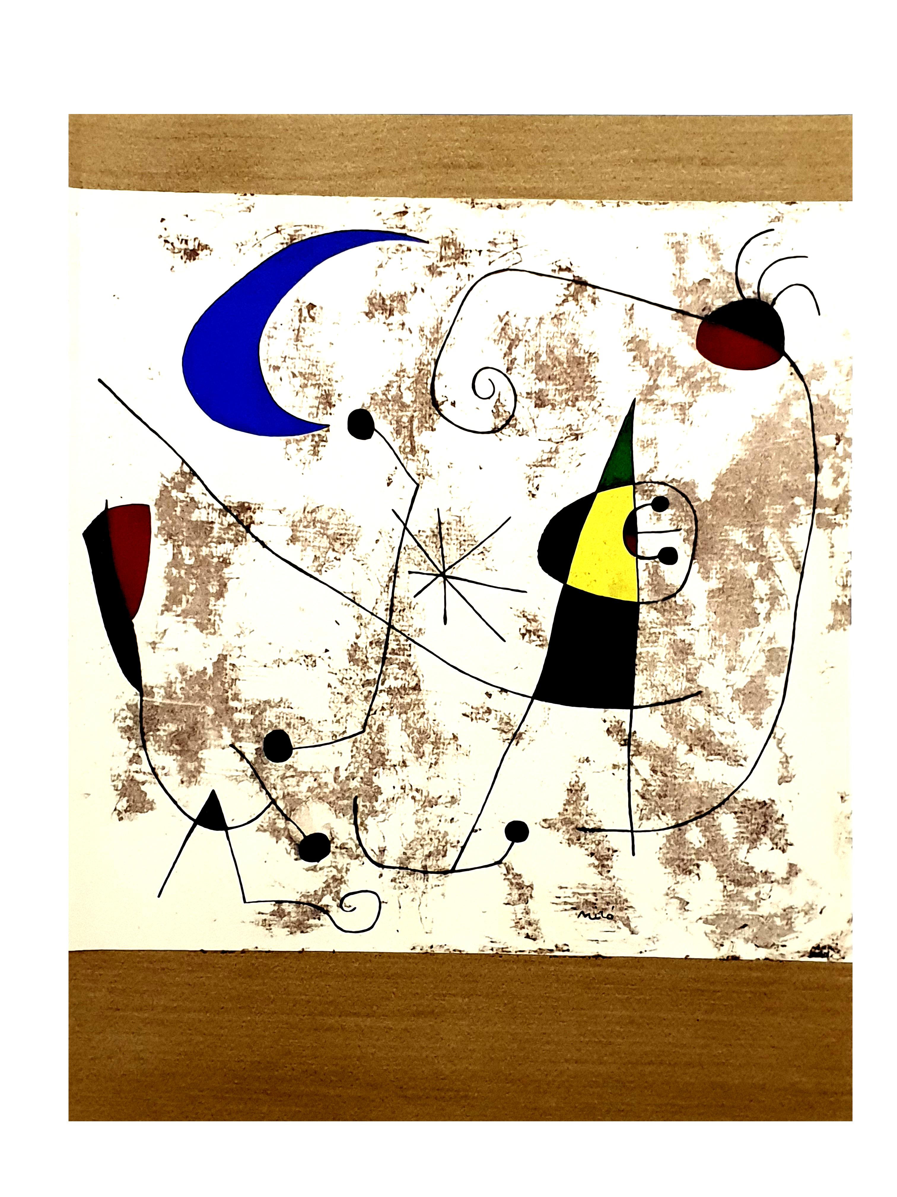 Joan Miró Still-Life Print - Joan Miro (after) - Moon and Sun - Pochoir
